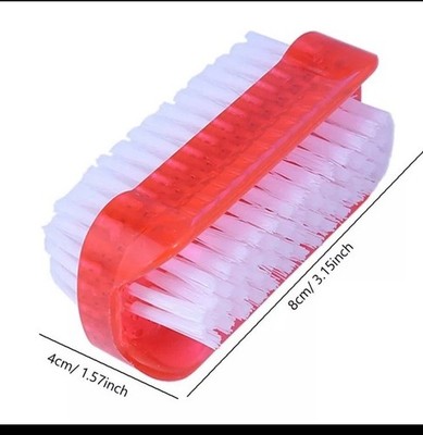 Nagel Peeling Pinsel Maniküre Pediküre Finger Zehen Kunststoffborsten (rot)