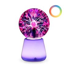 Plasma Ball Lamp 3-Inch, Touch Reactive Lightning Globe, USB-C Powered