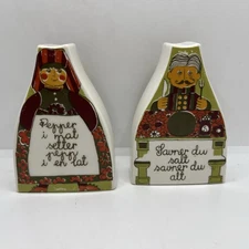 Vintage Figgjo Flint Turi Folklore Salt & Pepper Shaker Set Norway MCM