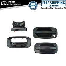 Front Exterior Outer Black Door Handle Tailgate 4pc Kit Set for Silverado Sierra