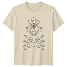 Mondphase Blume Botanische Kunst T-Shirt Himmlische Esoterik Spiritualität