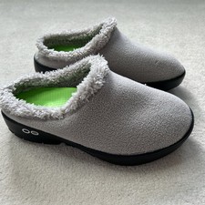 OOFOS OOcoozie Mule Shoes Mens 9 Fleece Lined SlipOn Recovery Comfort Cozy
