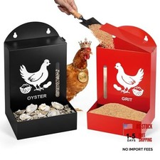 2 Pack Chicken Grit and Oyster Shell Feeder, Metal Oyster Shell Feeder with