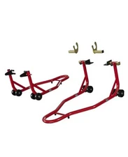 Motorcycle Stand Lift Front Rear Wheels Lift 900LBS Capacity with 900 LBS Red