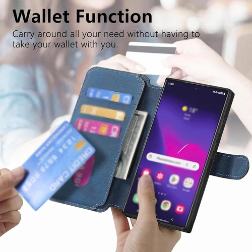 2-in-1 Detachable Wallet Magnetic Case For Samsung Galaxy S25 S24 S23 S22 Ultra - Picture 5 of 14