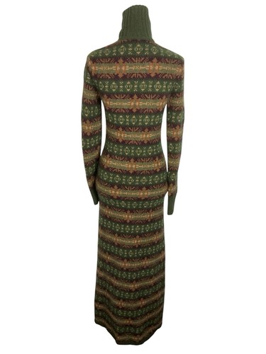RALPH LAUREN CASHMERE BLEND Long Cardigan Fair Isle W/ Bustier~ 2 Pc SZ XS - Picture 3 of 12