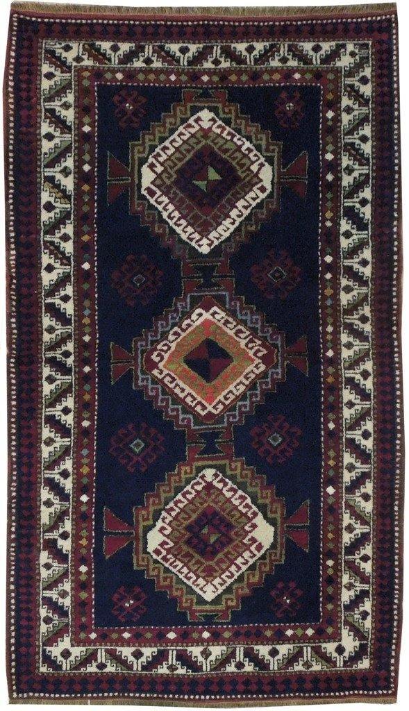 e... 5本セット 4x7' Navy Blue Antique Caucasian Kazak Rug 71153 | eBay