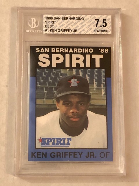 1988 BEST KEN GRIFFEY JR SAN BERNARDINO SPIRIT 1 BGS 7 5 NM RC RARE 