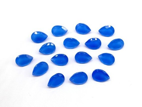 Pear Faceted Cut Natural Blue Chalcedony 6x9mm To 12x16mm Calibrated Gemstone