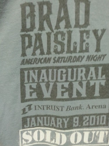 BRAD PAISLEY AMERICAN SATURDAY NIGHT INAUGURAL EVENT JAN 9 2010 ORIGINAL T SHIRT - Picture 7 of 7