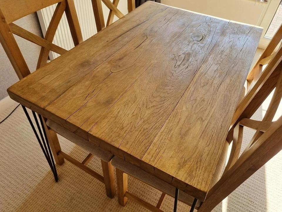 Silverton Dinning Table - Medium Oak - Hair Pin - Image 3 of 4