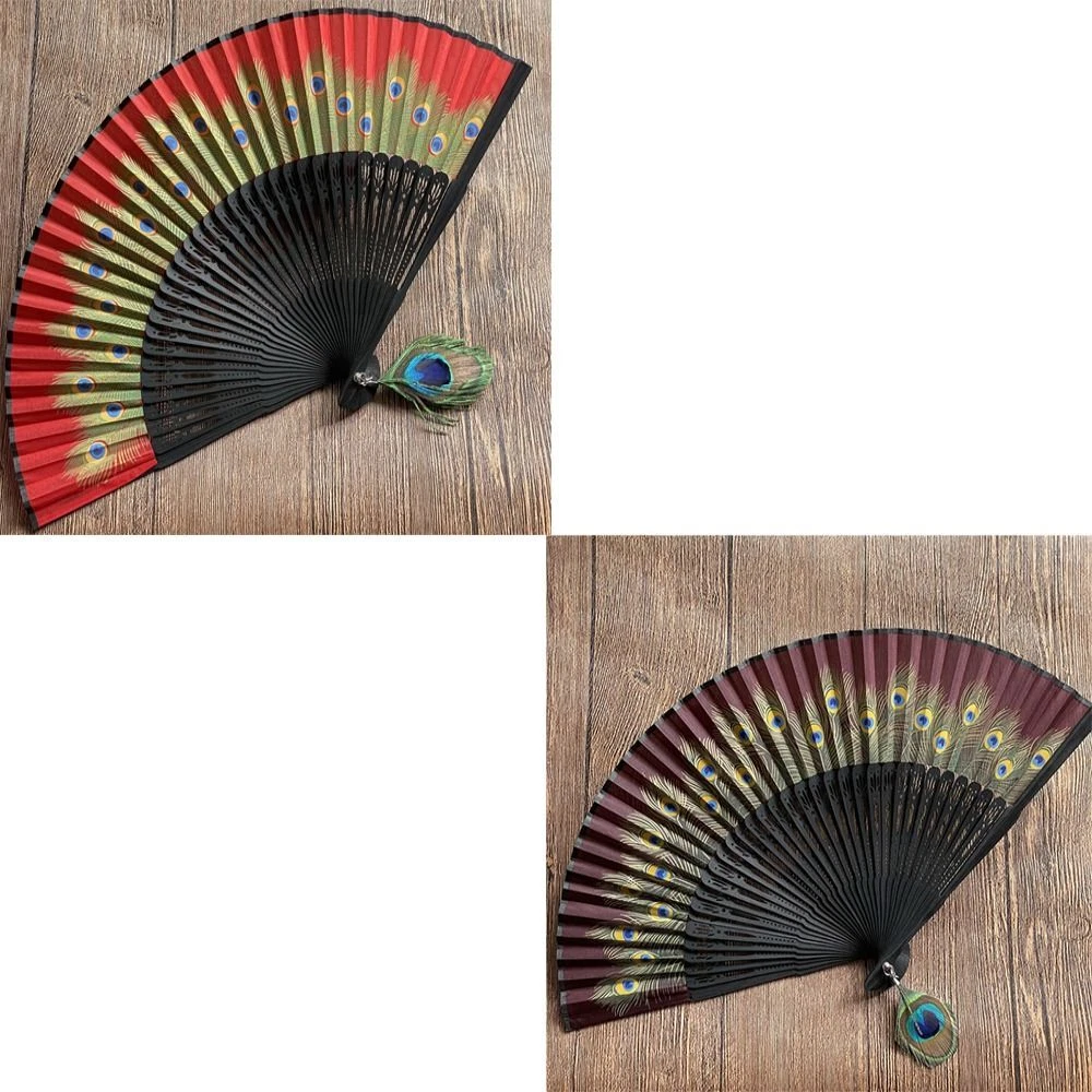 Retro Hand Fan Art Craft Chinese Folding Fan High Quality Silk Fan