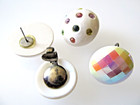 Vintage Funky Colorful Domed Retro Earrings — photo 7