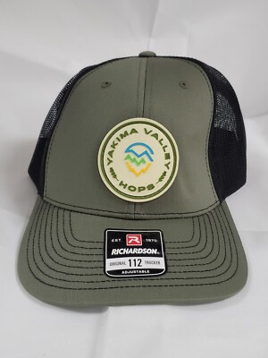 Yakima Valley Hops Green Mesh Backed Hat with PVC PatchAdjustable NEW