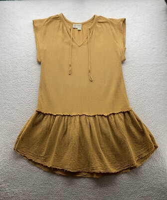 Anthropologie Tunic Dress Womens Small Gauze Flowy Loose Keyhole Necktie Mustard | eBay Anthropologie Tunic Dress Womens Small Gauze Flowy Loose Keyhole Necktie Mustard | eBay