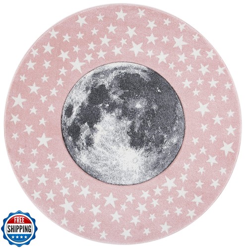 SAFAVIEH Carousel Kids Collection Area Rug - 5'3" Round, Pink and Grey, Non-S - Picture 3 of 4