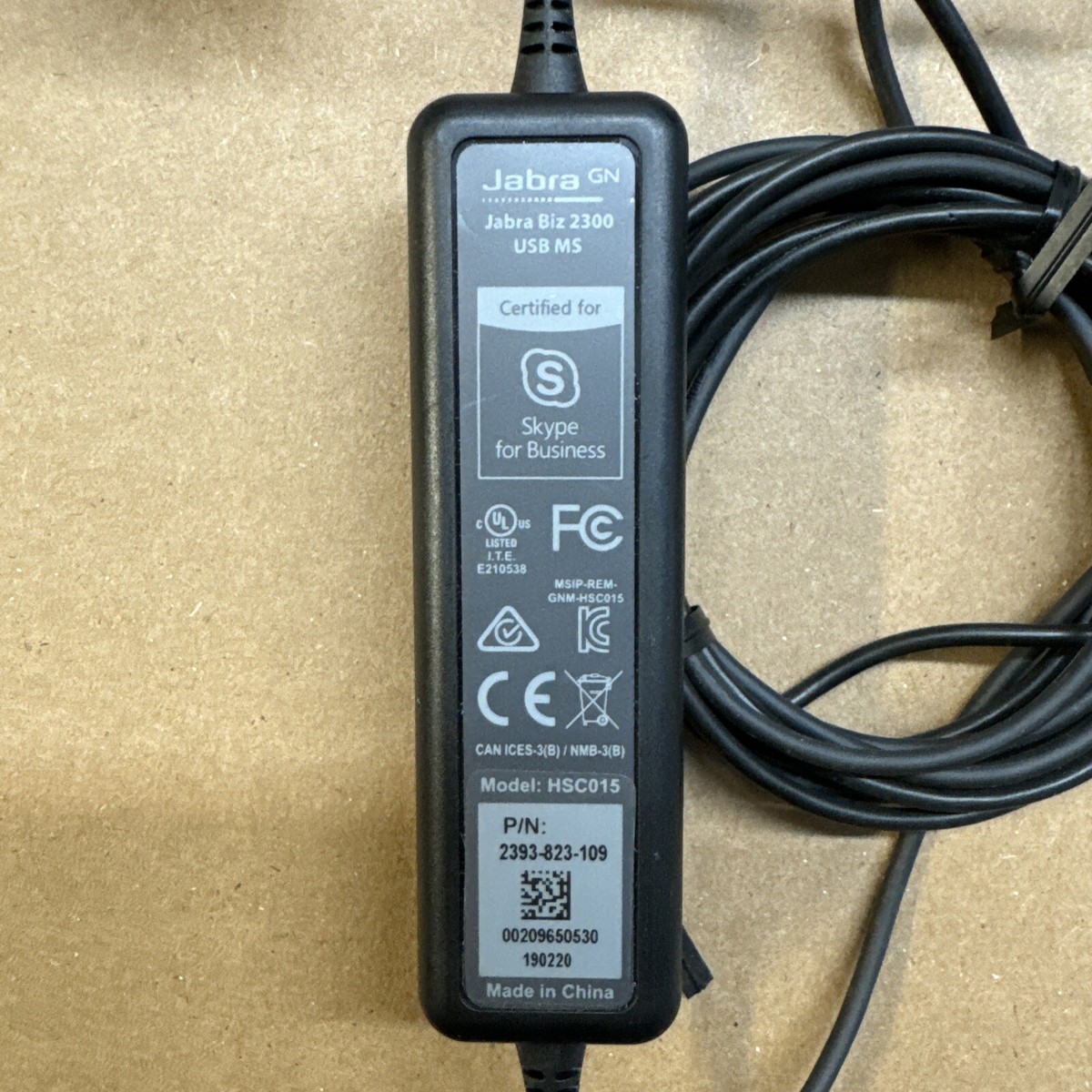 未使用　Jabra Biz2300 USB MS HSC015 片耳 マイク搭載 Jabra Biz 2300 USB MS MONO Wired Headset HSC015 2393-823-109