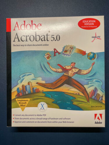 Adobe Acrobat 5.0 Education Version Apple Mac OS with Serial and Box, Complete - Picture 2 of 11