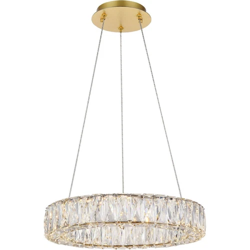 Light Fixture Crystal Chandelier LED Halo Ring Living Dining Room Kitchen Island - Picture 1 of 7