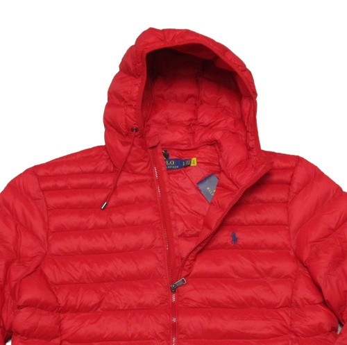 Polo Ralph Lauren Men's Red Packable Quilted Puffer Full Zip Hooded Jacket - Picture 2 of 4