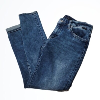Mavi Darker Acid Washed Adrianna Mid Rise Super Skinny Jeans Size 27 Waist 27 In