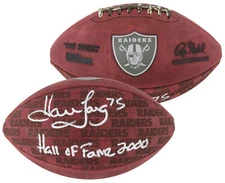 Raiders Howie Long "HOF 00" Signed "The Duke" Team Showcase Nfl Football BAS Wit