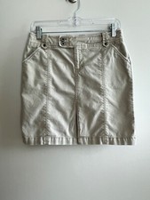 Y2K American Eagle Outfitters Khaki Mini Skirt Womens 4 Low Rise Flap Pockets