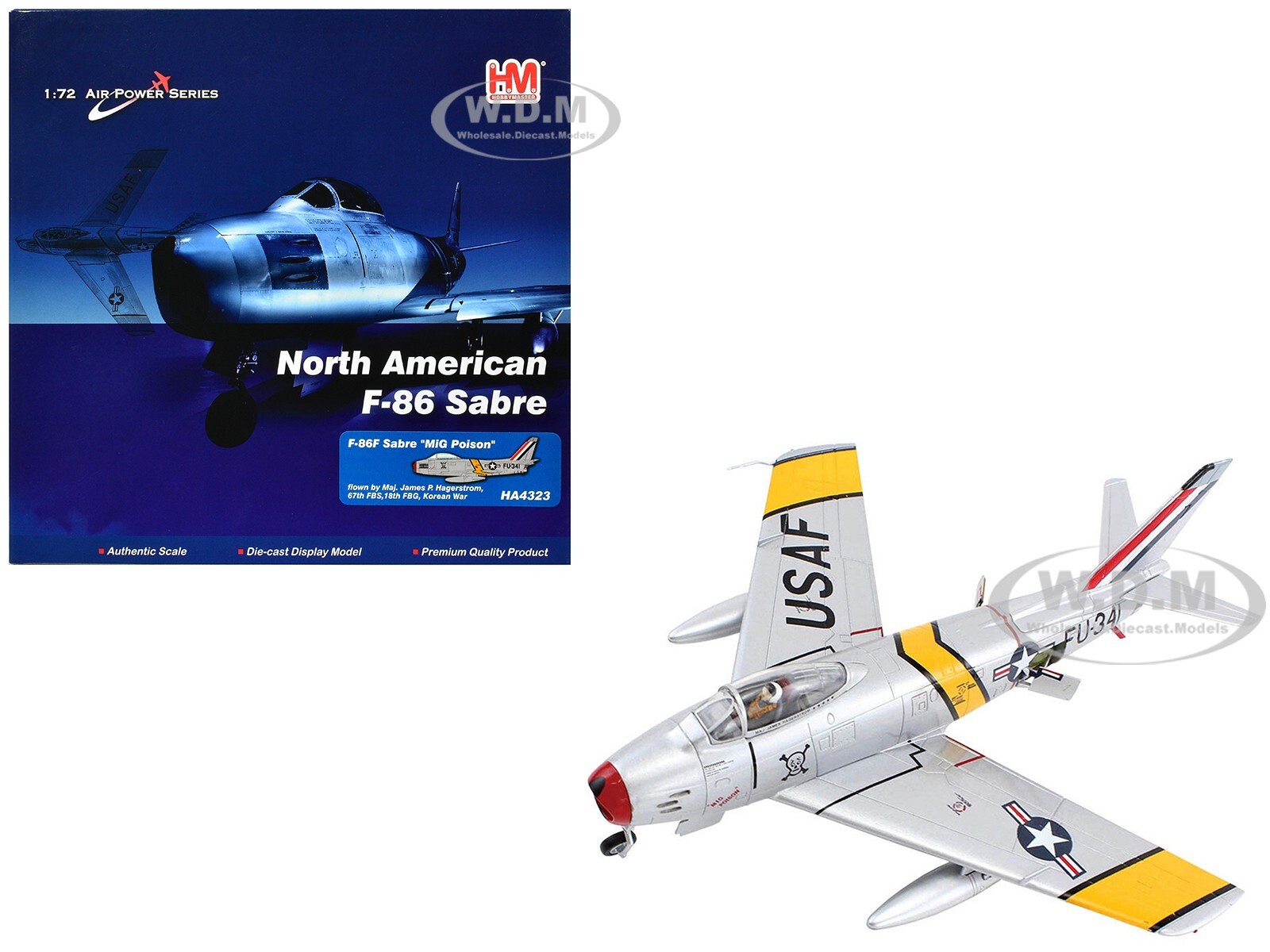 СЕВЕРОАМЕРИКАНСКИЙ ИСТРЕБИТЕЛЬ F-86F SABRE MIG POISON ВВС США 1/72 HOBBY MASTER HA4323
