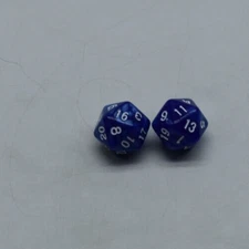 Sirius Dice 2 D20 Blue with White Pips (2 D20 LOT) FAST SECURE SHIP