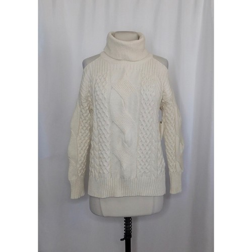 Neu mit Etikett!! ANTHROPOLOGIE Cold Shoulder Rollkragenpullover Pullover Zopfmuster X-Small - Bild 2 von 18