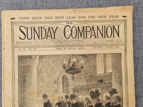 THE SUNDAY COMPANION 4 JAN 1902 NEW YEARS HYMN IN KINGS CHURCH NEWSPAPER - Bild 2 von 5