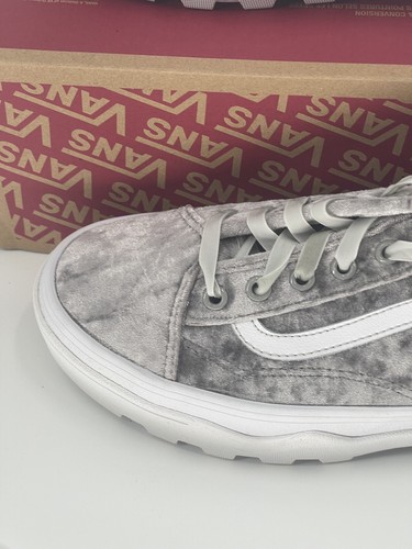 Vans Sneakers Sentry Old Skool Crushed Velvet Platform Women's 9 Silver New - Picture 2 of 8