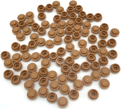 Lego 100 New Medium Flesh Plates Round 1 x 1 Pieces 