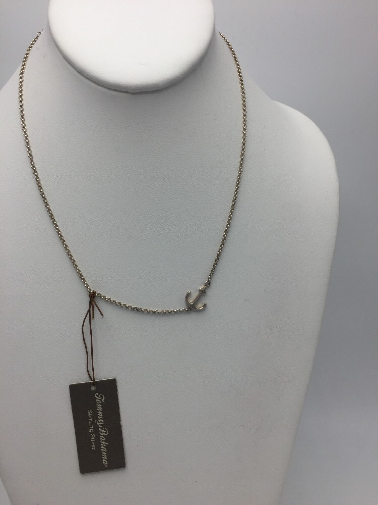 $98 Tommy Bahamas True Winds Sterling Silver Anchor Necklace TB 19