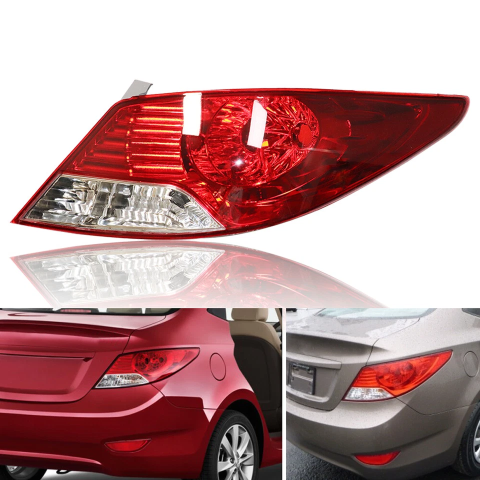 Conjunto de lanternas traseiras traseiras RH+LH ajuste EUA 2012-2014 Hyundai Accent L GL GLS sedã 4 portas - Imagem 4 de 4