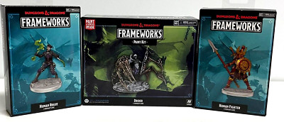 Dungeons & Dragons Frameworks Lot of 3 - Drider Human Fighter Human Rogue Minis