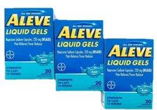 60 Aleve Liquid Gels Naproxen Sodium 220mg Pain Reliever Travel Size EXP: 9/26