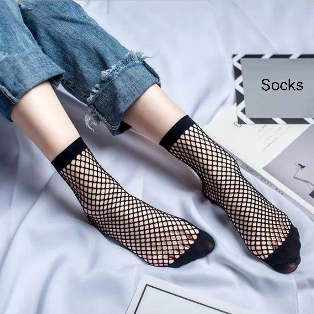 Breathable Ankle High Short Crew Women Socks Fishnet Mesh Net Lace Ankle Socks