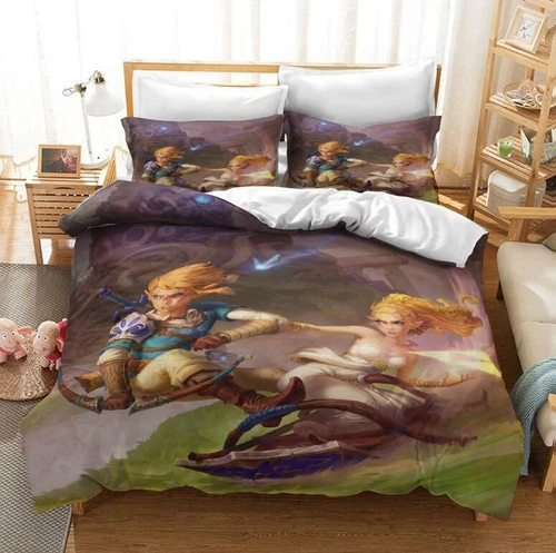 Juego de funda nórdica Legend of Zelda Games edredón Doona cama individual doble tamaño queen - Imagen 11 de 28