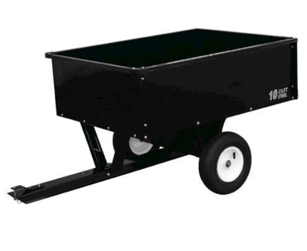Steel Tow Behind Utility Dump Cart Tractor ATV Garden Lawn Hauling