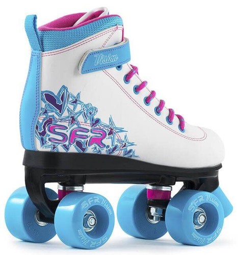 SFR Vision II Quad Skates Kinder-Rollschuhe Weiß Blau Gr 39,5 - Bild 3 von 3