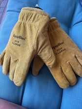 Refrigiwear Leather Fleece Lined Cold Weather Protection Gloves Size XL- 0319