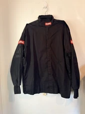 Racequip 2 Piece Suit Pants Jacket Fire Resistant Black Size XL Single Layer