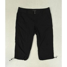 Columbia Womens Capri Pants 10 Black Omni Shield Hiking Drawstring Cinch Hem
