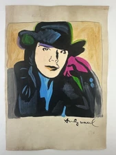 Andy Warhol COA Art Painting Original Drawing Vintage Paper Signed