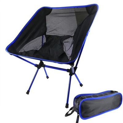 Silla plegable portátil para acampar al aire libre (azul oscuro)