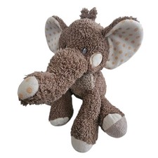 Hugfun Brown Yellow Polka Dot Elephant Plush Soft Toy Stuffed Animal 12" CLEAN