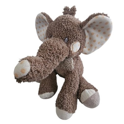Hugfun Brown Yellow Polka Dot Elephant Plush Soft Toy Stuffed Animal 12'' CLEAN