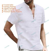 Mens Kurta Traditional Wear Cotton Shirt Kurta Mens Wear Half Sleeve Kurta