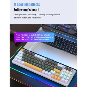 Clavier mécanique Clacher mécanique filaire RGB Retourné avec le bouton de volume pour
